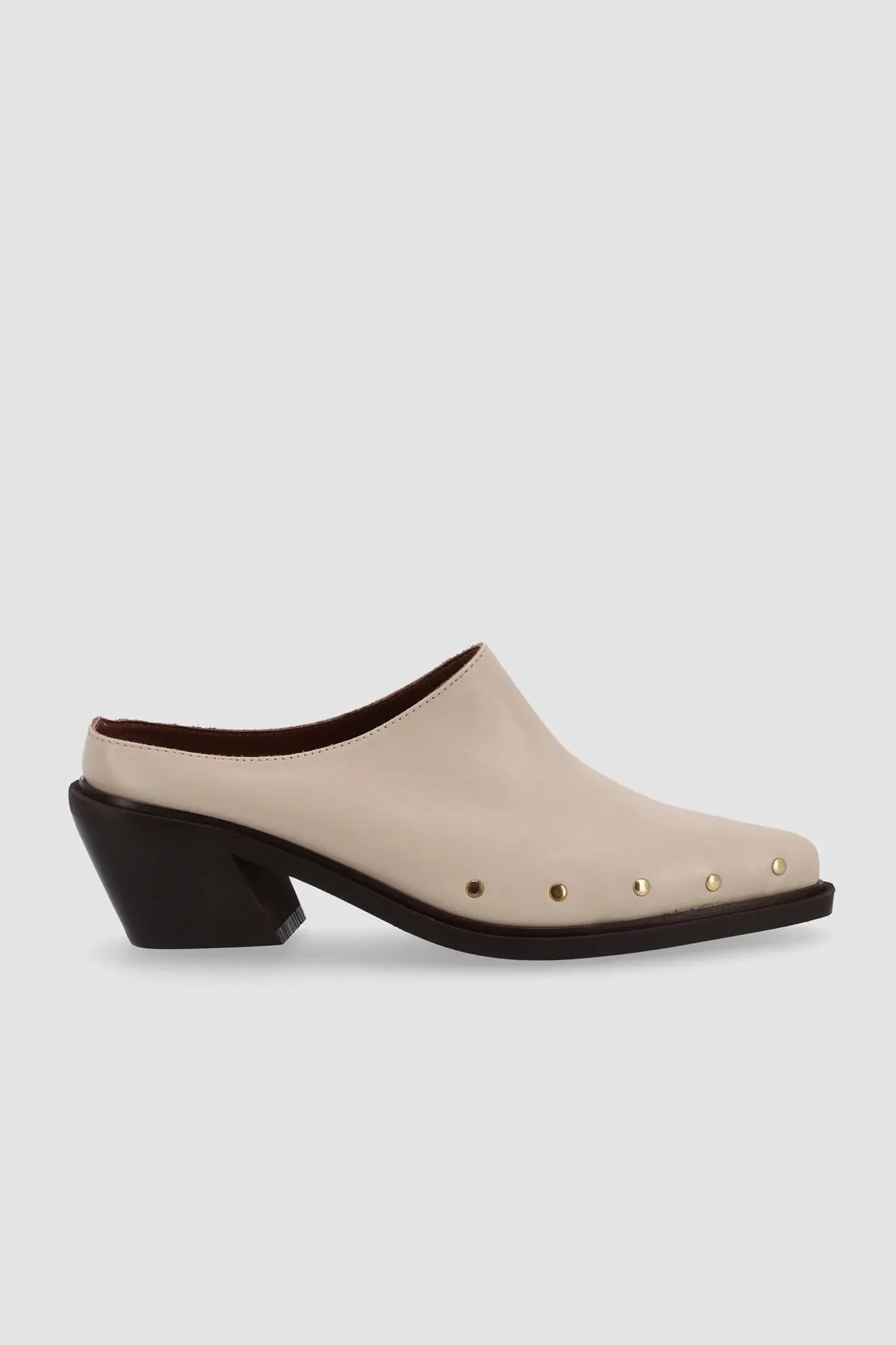 Lorenzo Cream Leather Mules