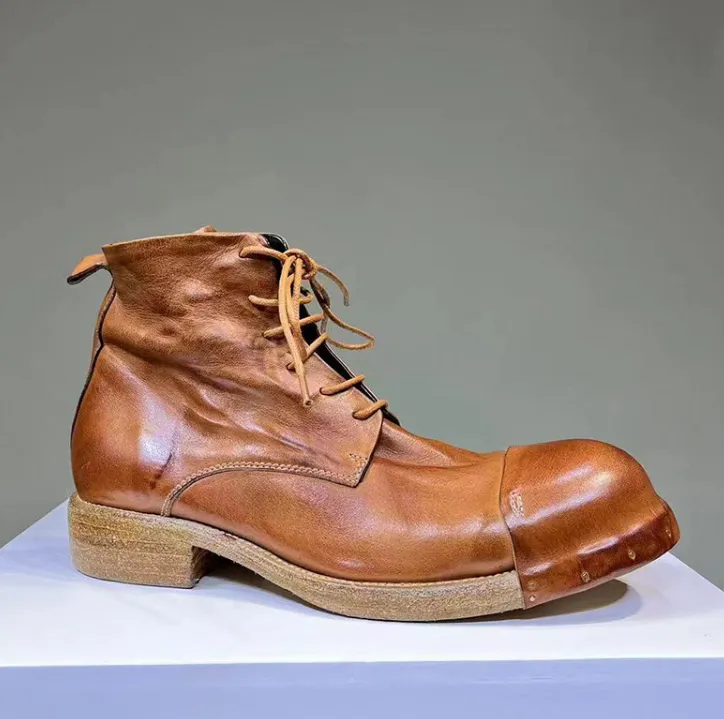 MARTIN AMRIO BRITISH STYLE HORSEHIDE VINTAGE LEATHER BOOTS