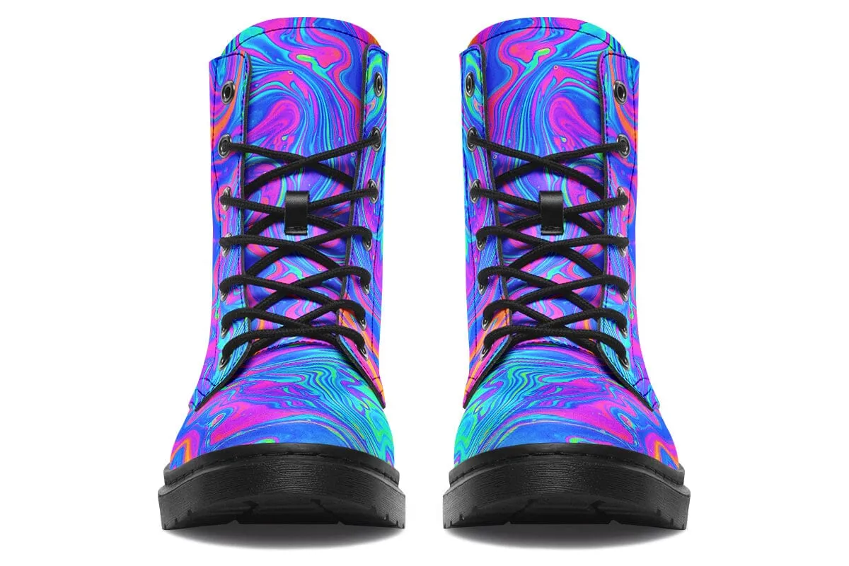 Melting Colors Combat Boots