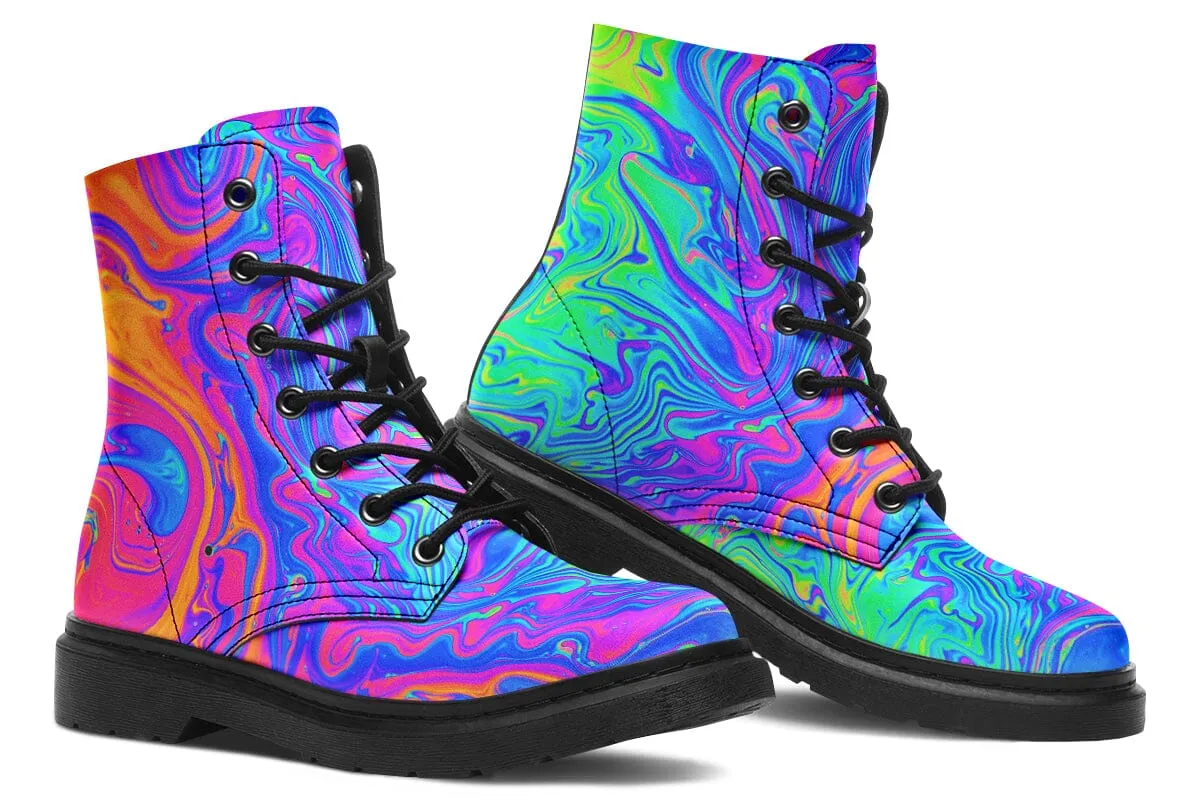 Melting Colors Combat Boots