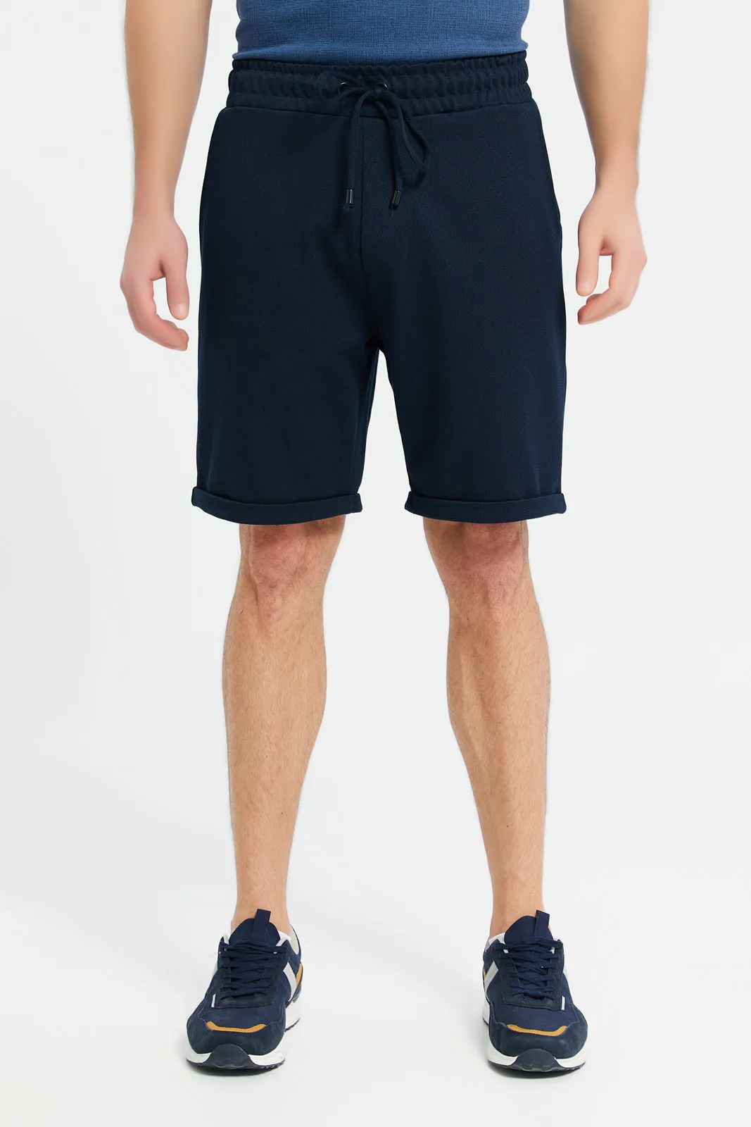 Men Navy Pull On Shorts