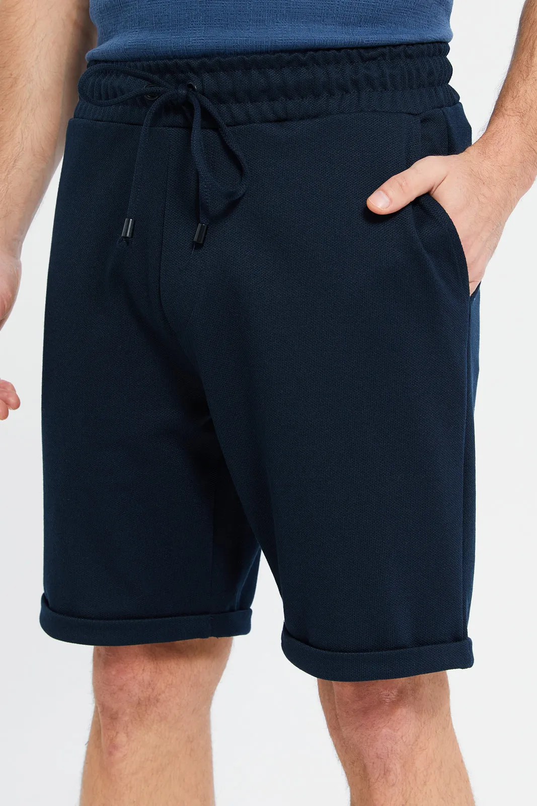 Men Navy Pull On Shorts