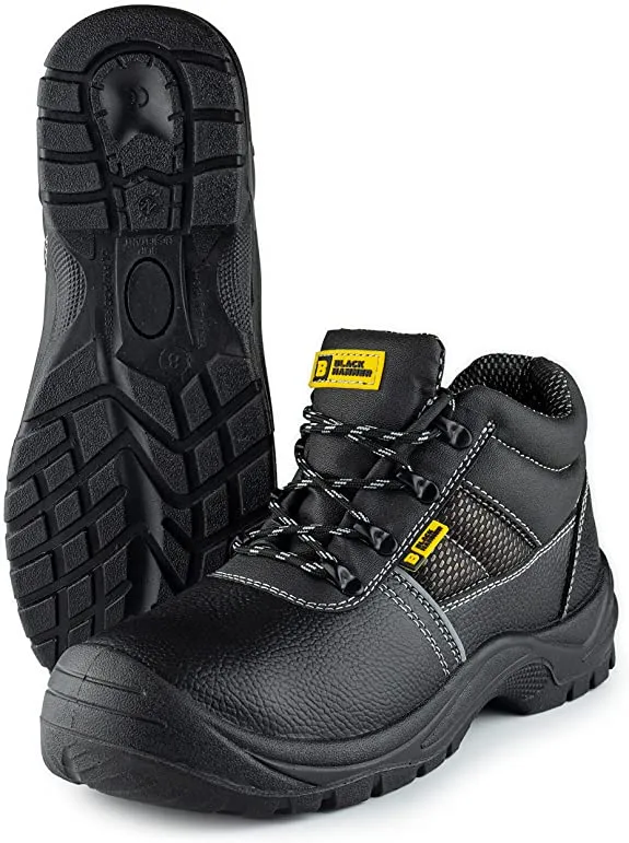 Mens Safety Boots Steel Toe Cap Work Footwear | Black Hammer 1471