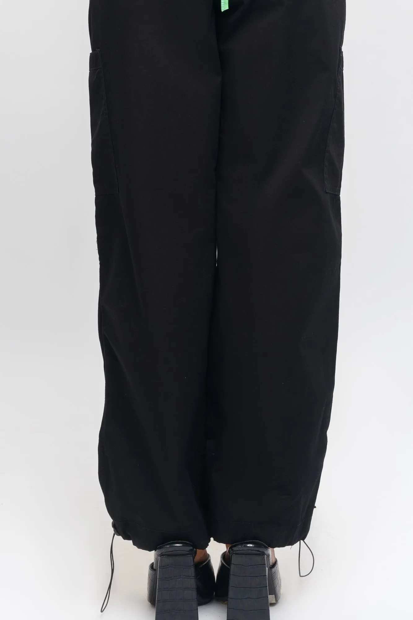 Midnight Black Parachute Pants