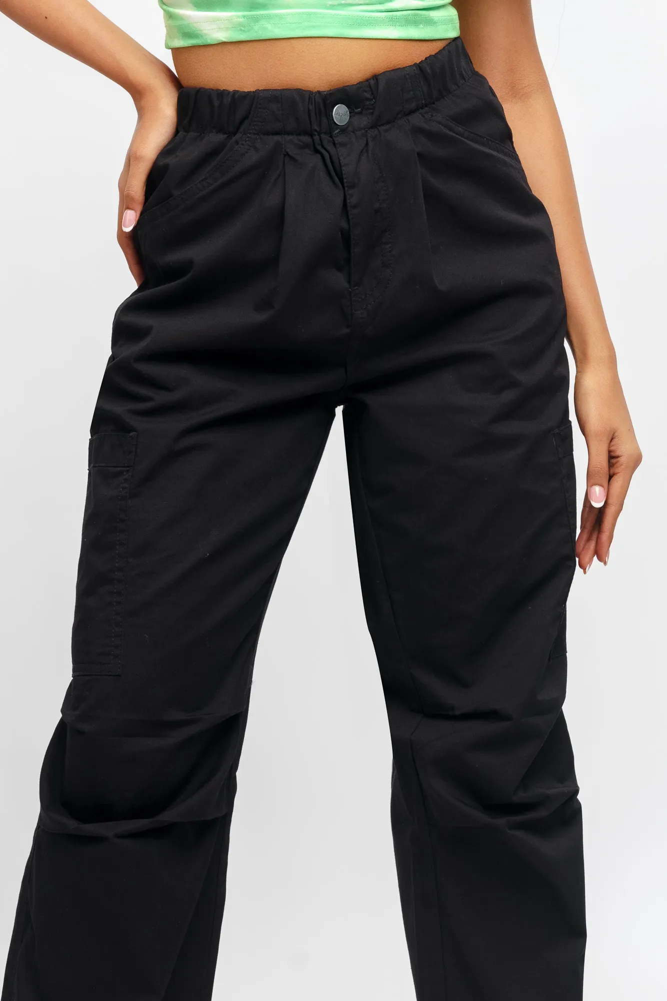 Midnight Black Parachute Pants