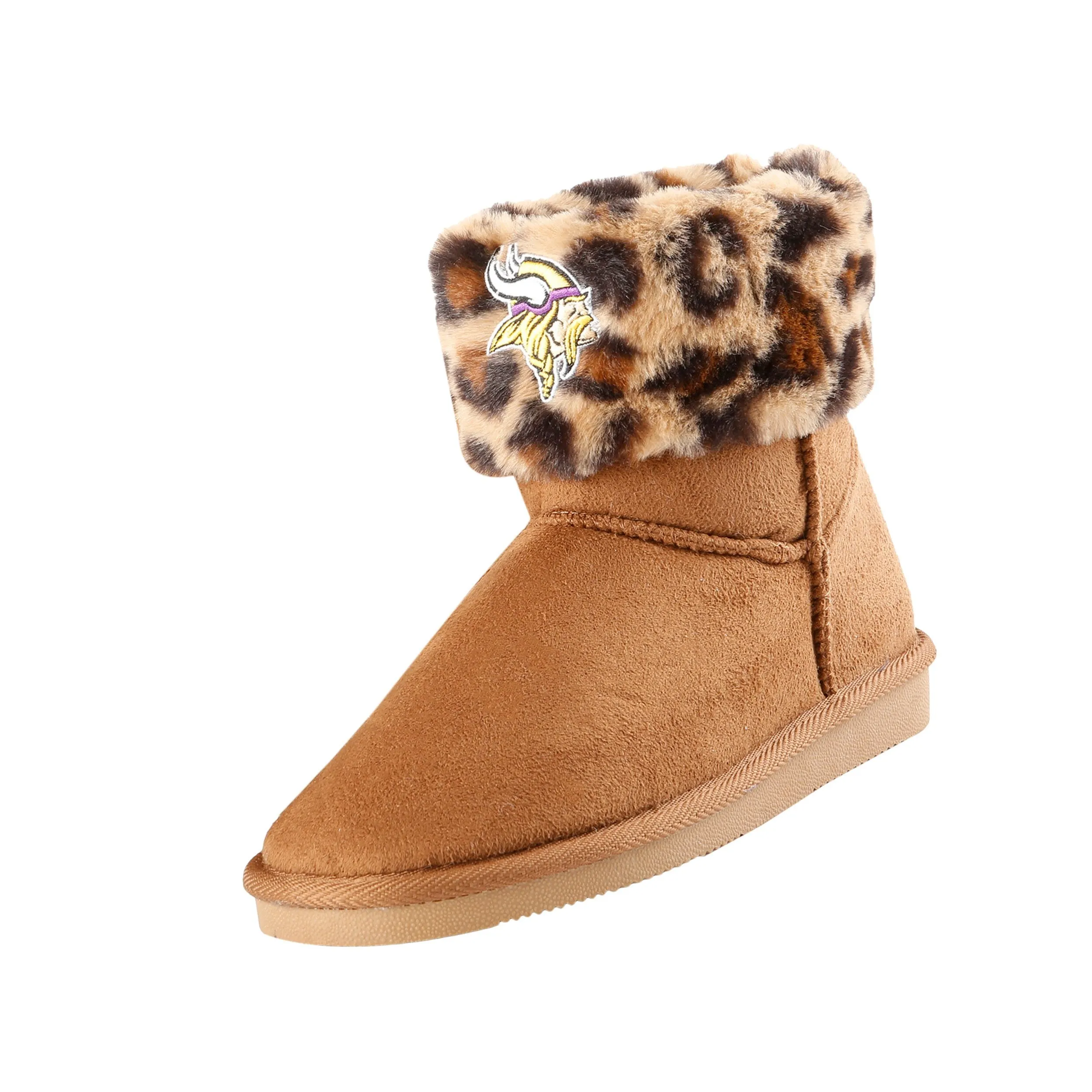 Minnesota Vikings NFL Womens Cheetah Fur Boots