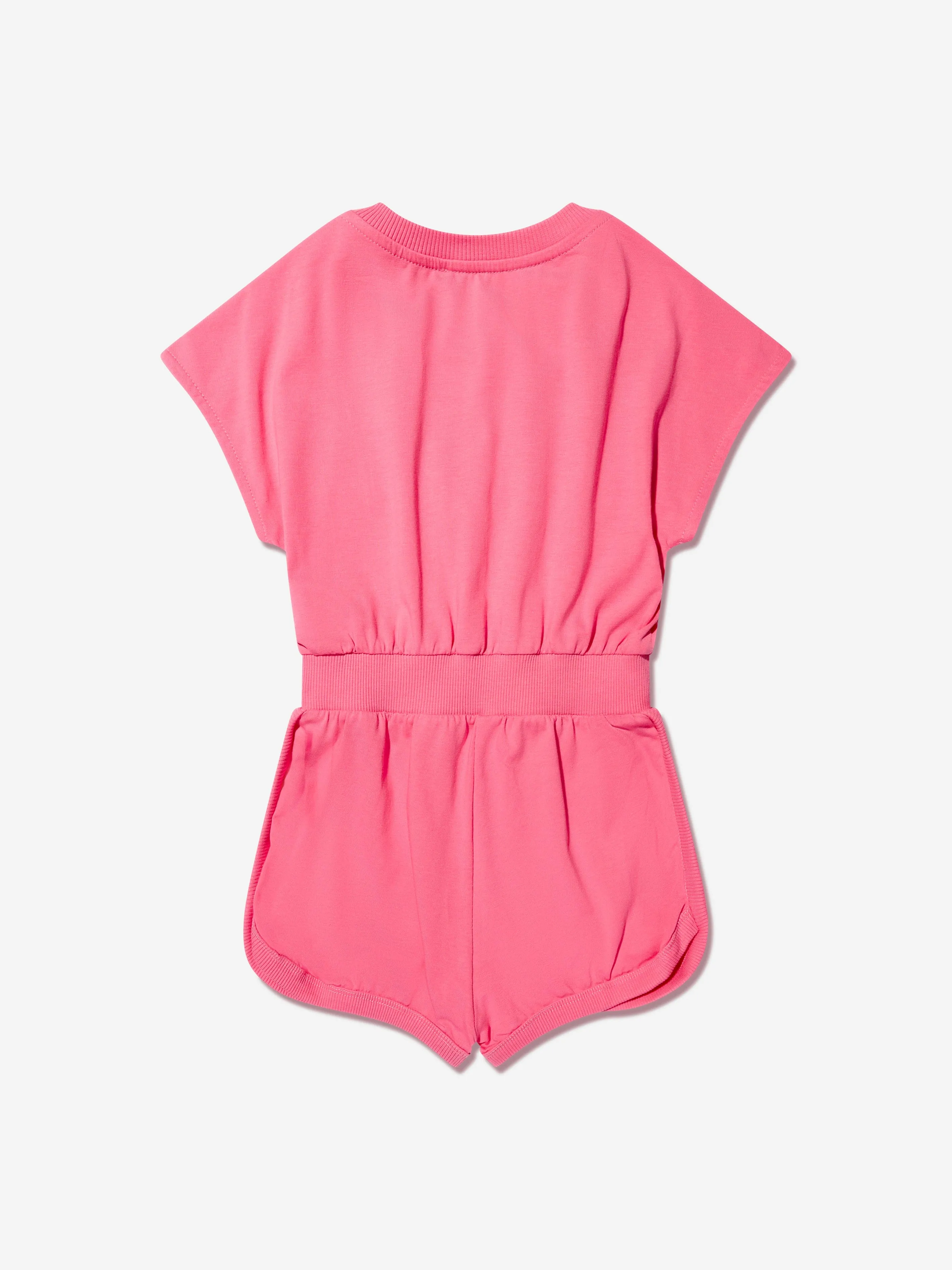 Moschino Girls Milano Logo Playsuit in Pink