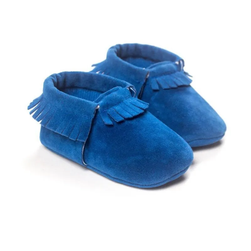 Newborn Toddler Infant Boys Girls Tassel Shoes Toddler Soft Sole Coral Velvet Baby Moccasins Shoes Baby Crib Shoes PU