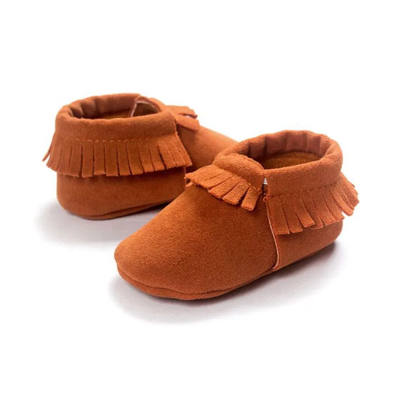 Newborn Toddler Infant Boys Girls Tassel Shoes Toddler Soft Sole Coral Velvet Baby Moccasins Shoes Baby Crib Shoes PU