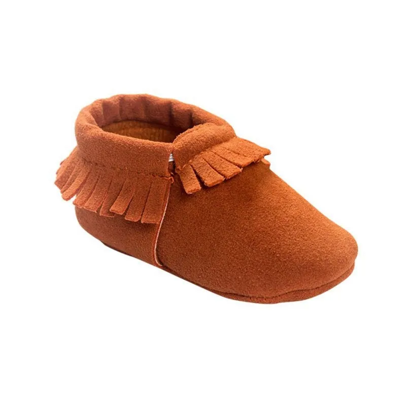 Newborn Toddler Infant Boys Girls Tassel Shoes Toddler Soft Sole Coral Velvet Baby Moccasins Shoes Baby Crib Shoes PU