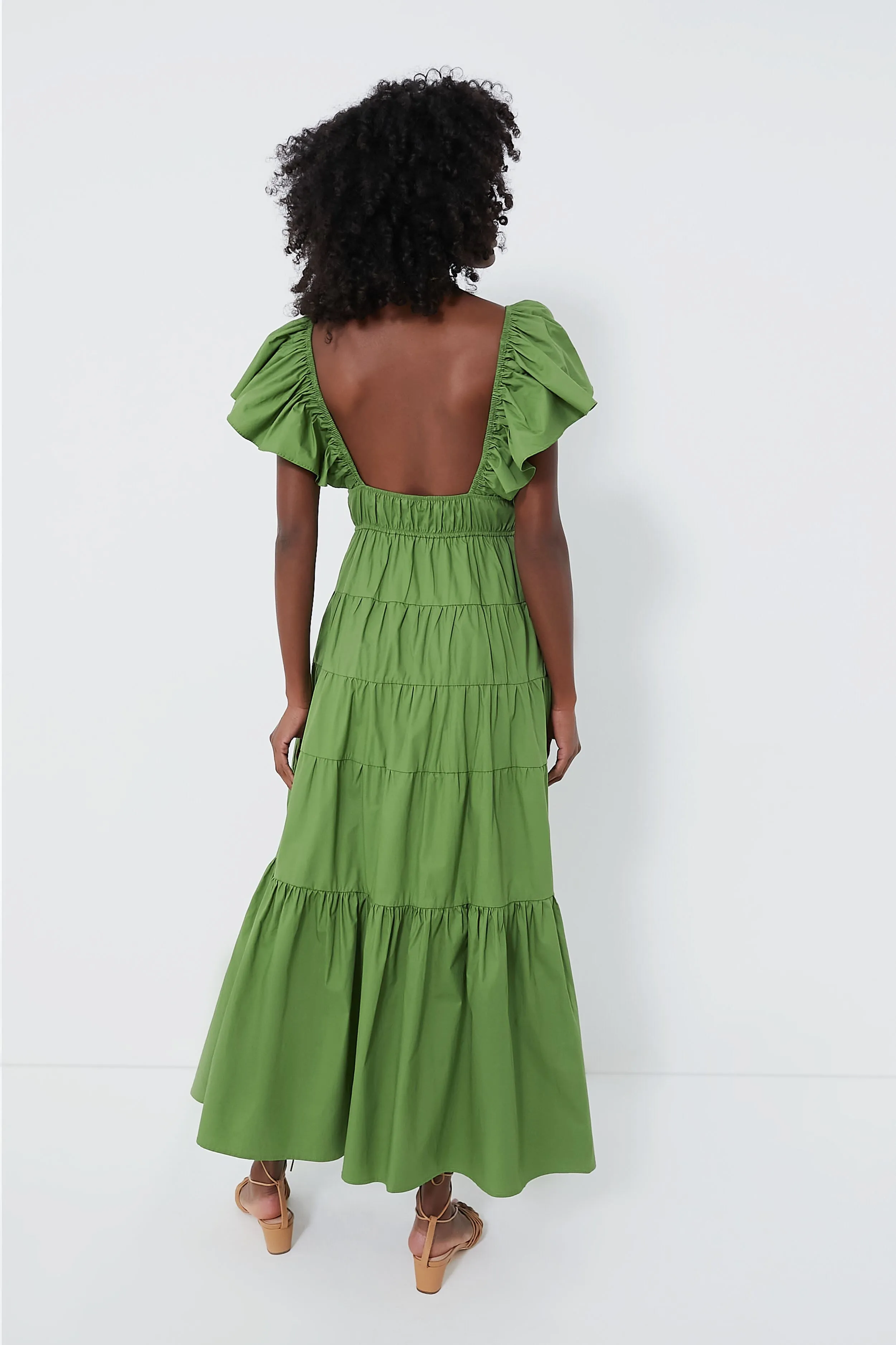 Olive V-Neck Maxi Dress