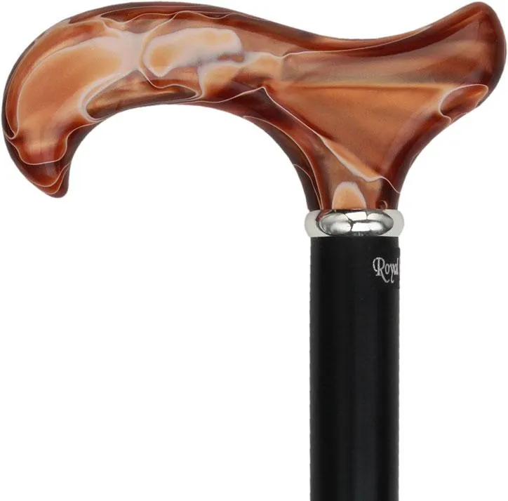 Scratch & Dent Vivid Sunset Derby Walking Cane With Black Beechwood Shaft and Silver Collar V1532