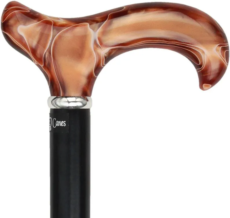 Scratch & Dent Vivid Sunset Derby Walking Cane With Black Beechwood Shaft and Silver Collar V1532