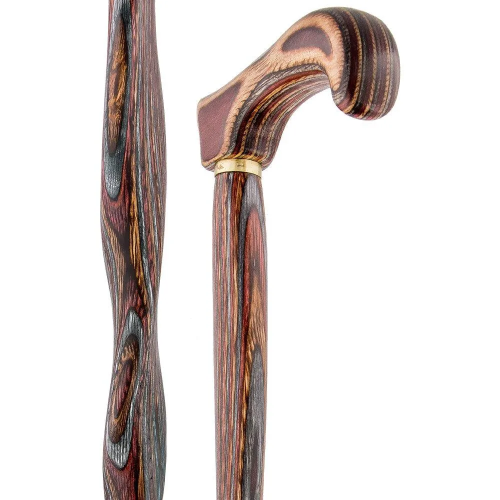 Scratch and Dent USA-Made Twisted Rustic Red Cane: Unique Colorwood Laminate V2044