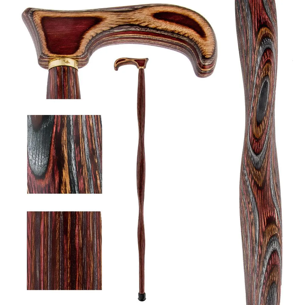 Scratch and Dent USA-Made Twisted Rustic Red Cane: Unique Colorwood Laminate V2044