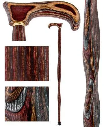 Scratch and Dent USA-Made Twisted Rustic Red Cane: Unique Colorwood Laminate V2044