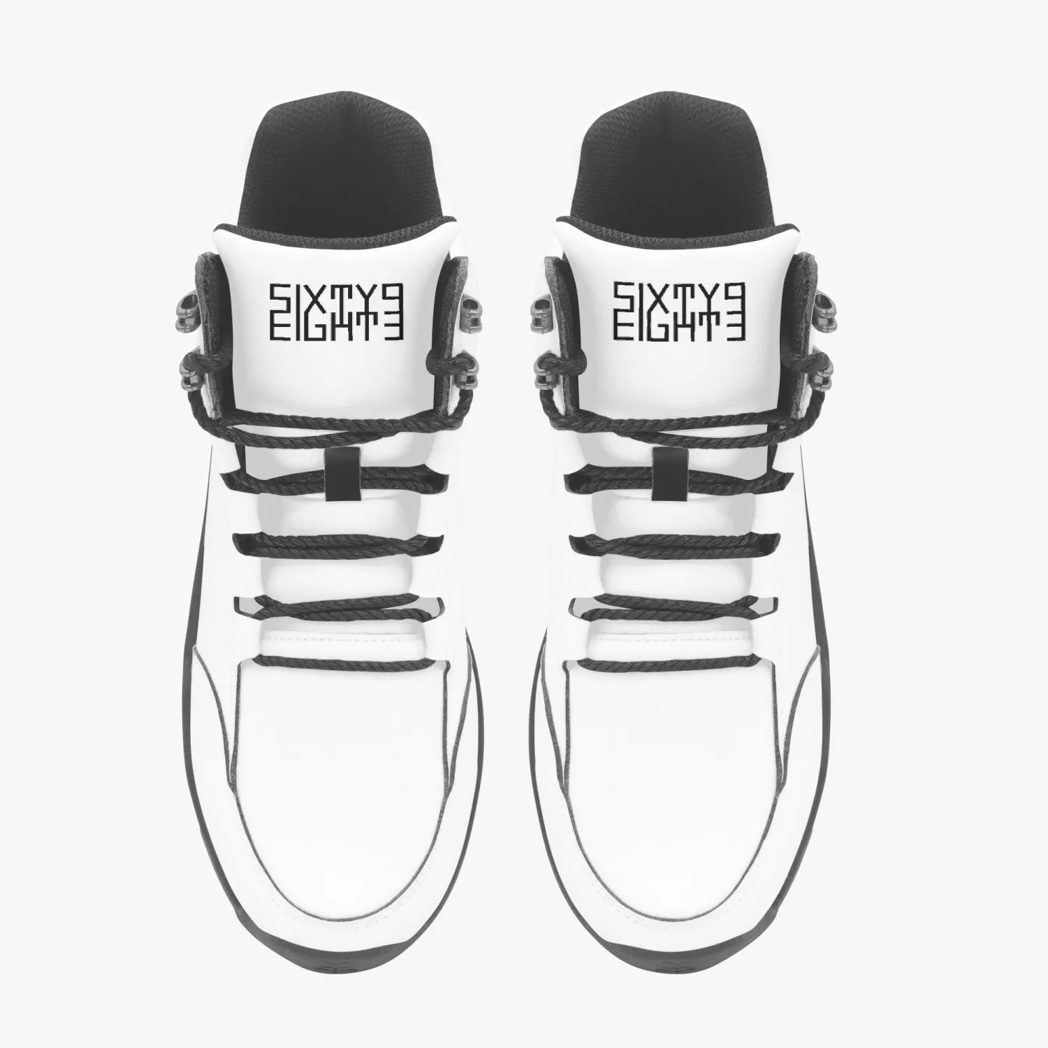 Sixty Eight 93 Logo Black White High Top Boots