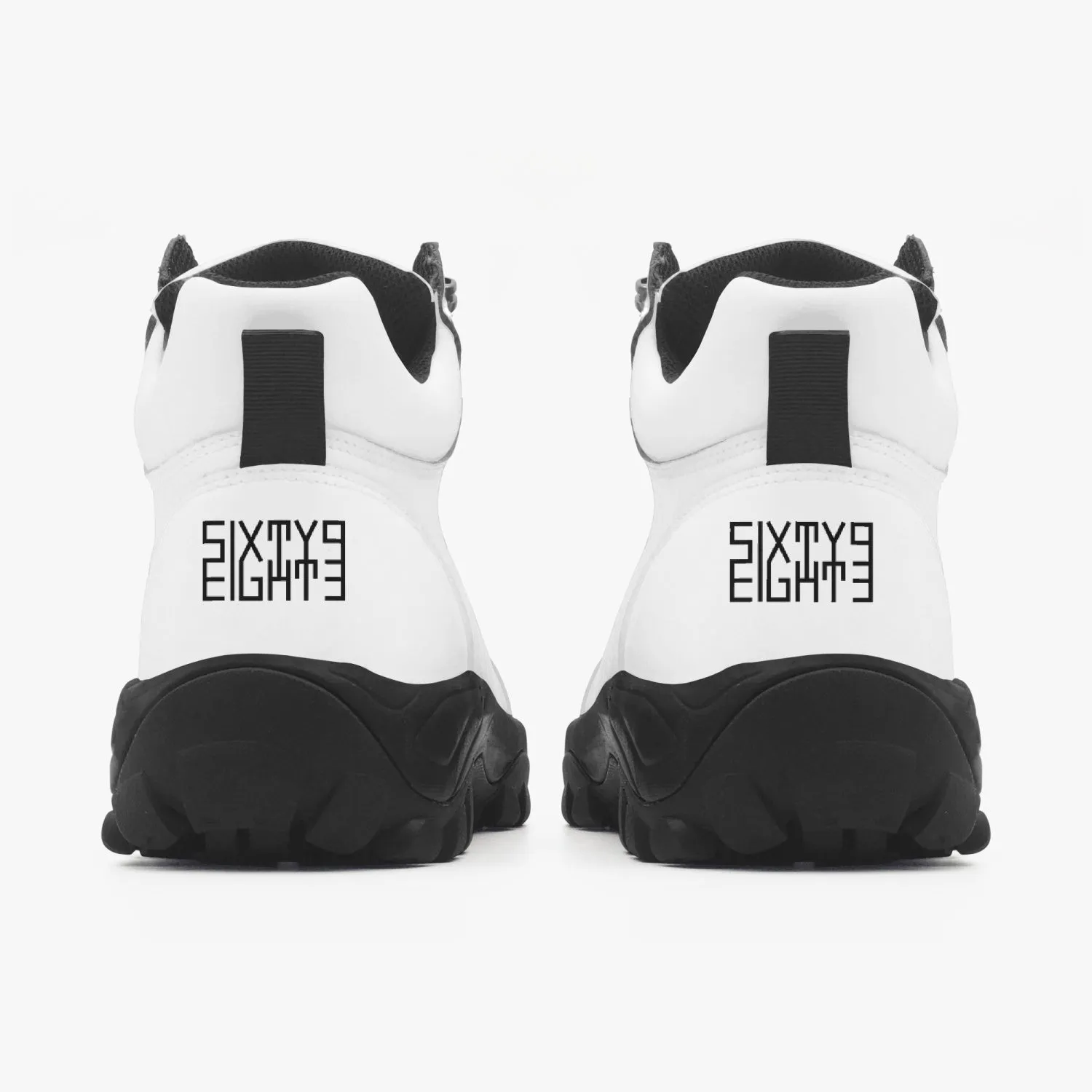 Sixty Eight 93 Logo Black White High Top Boots