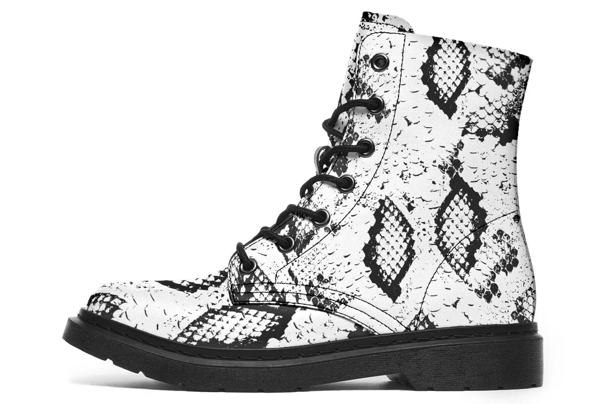 Snakes Skin Combat Boots