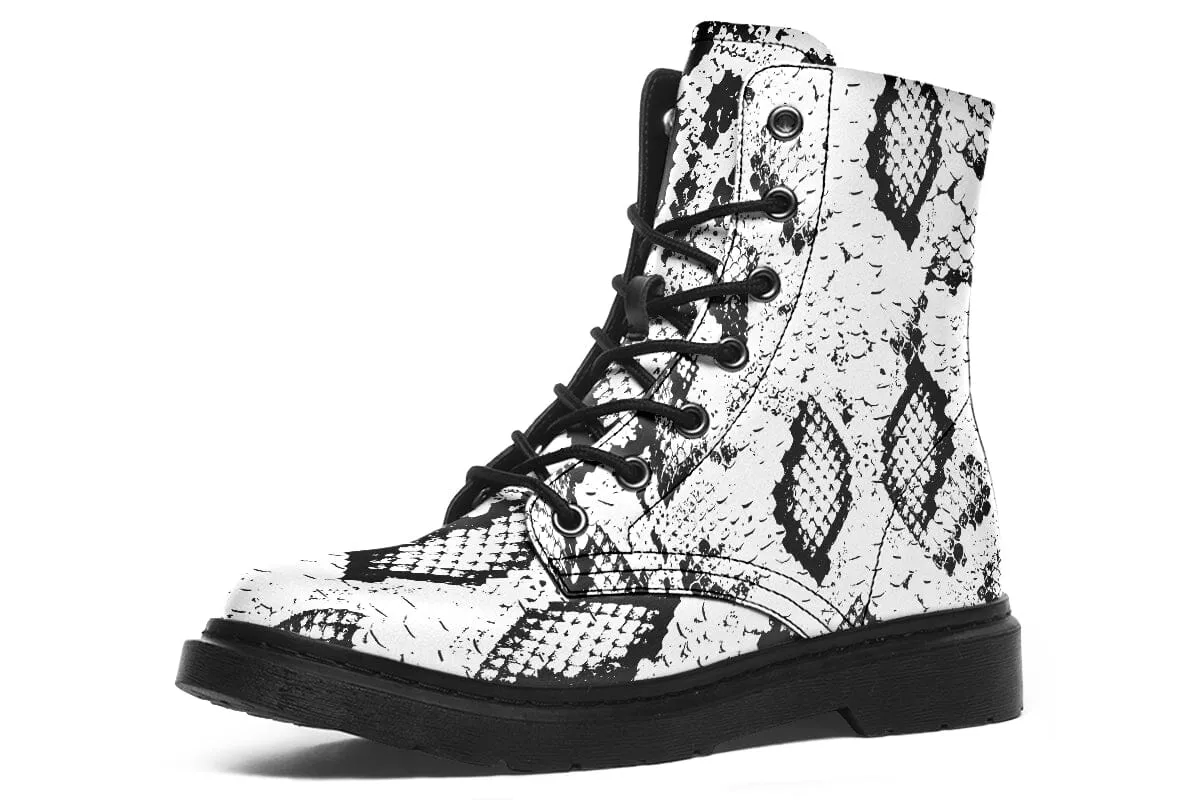 Snakes Skin Combat Boots