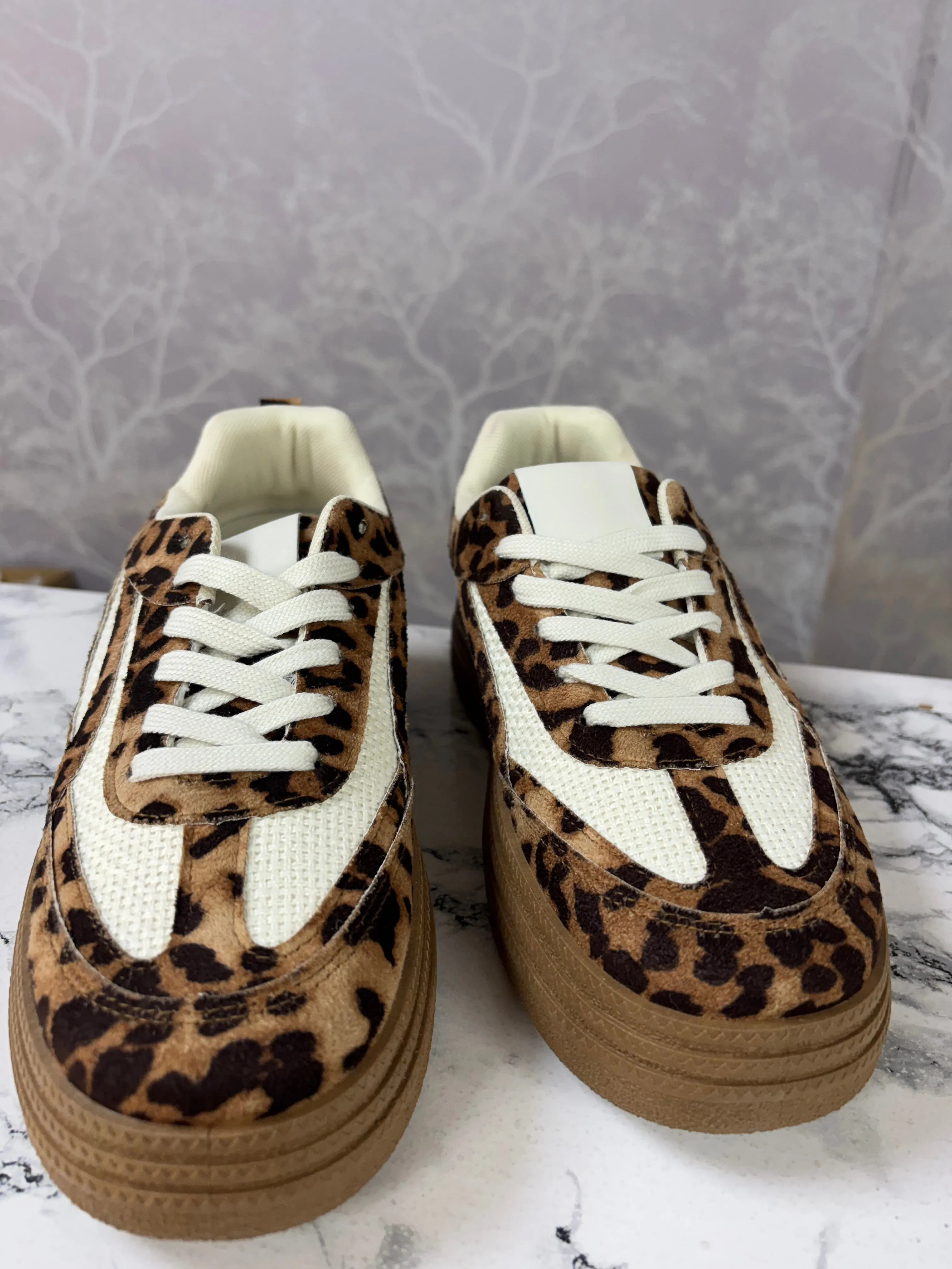 Sooki Leopard Print Platform Trainers