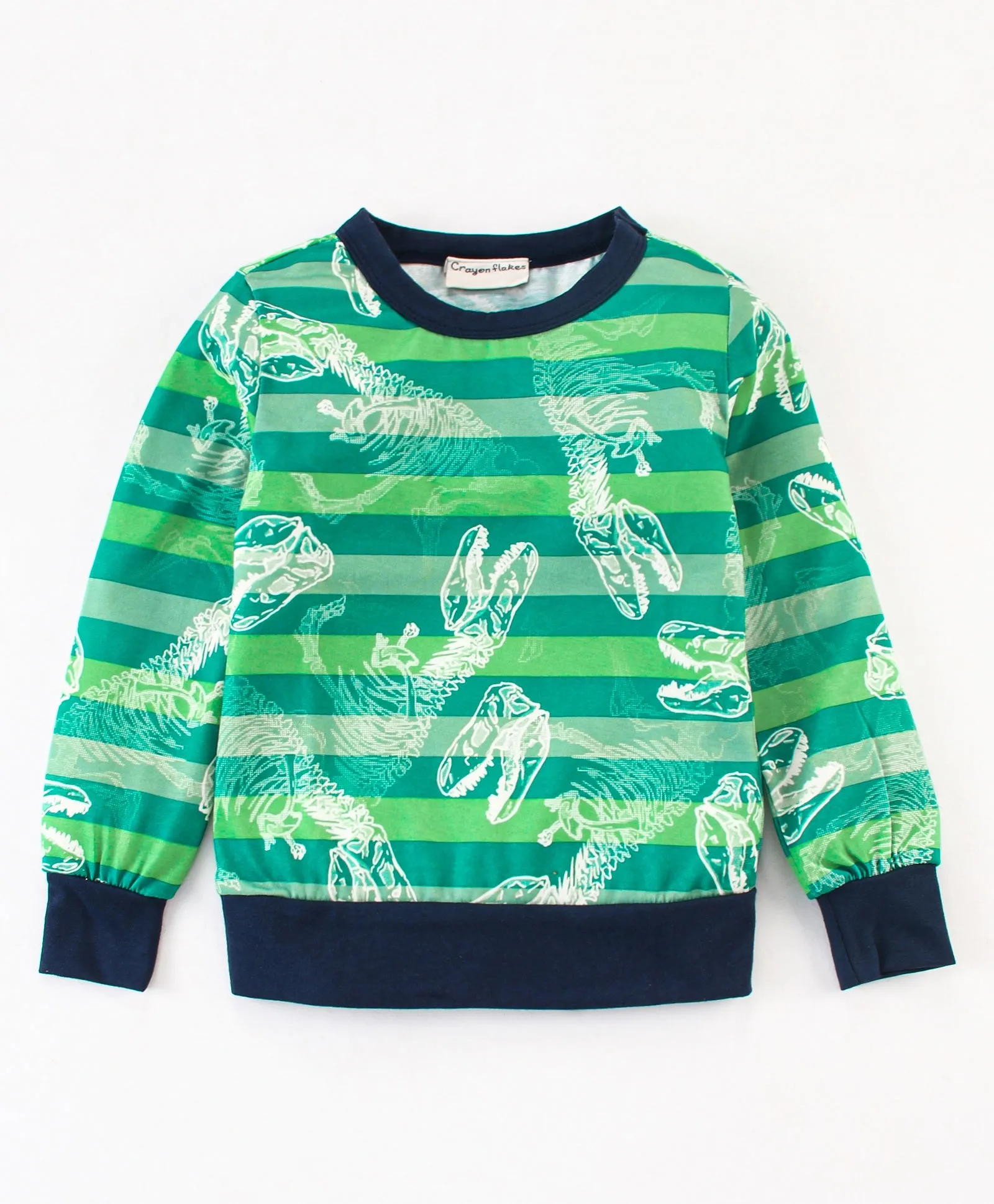 Striped Dinosaur Sweatshirt Jogger Set