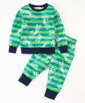 Striped Dinosaur Sweatshirt Jogger Set