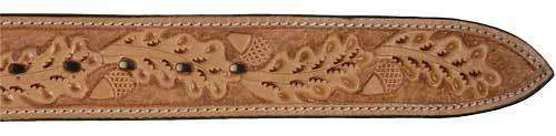 USA Leather Acorn Tooled Western Belt with Buckle