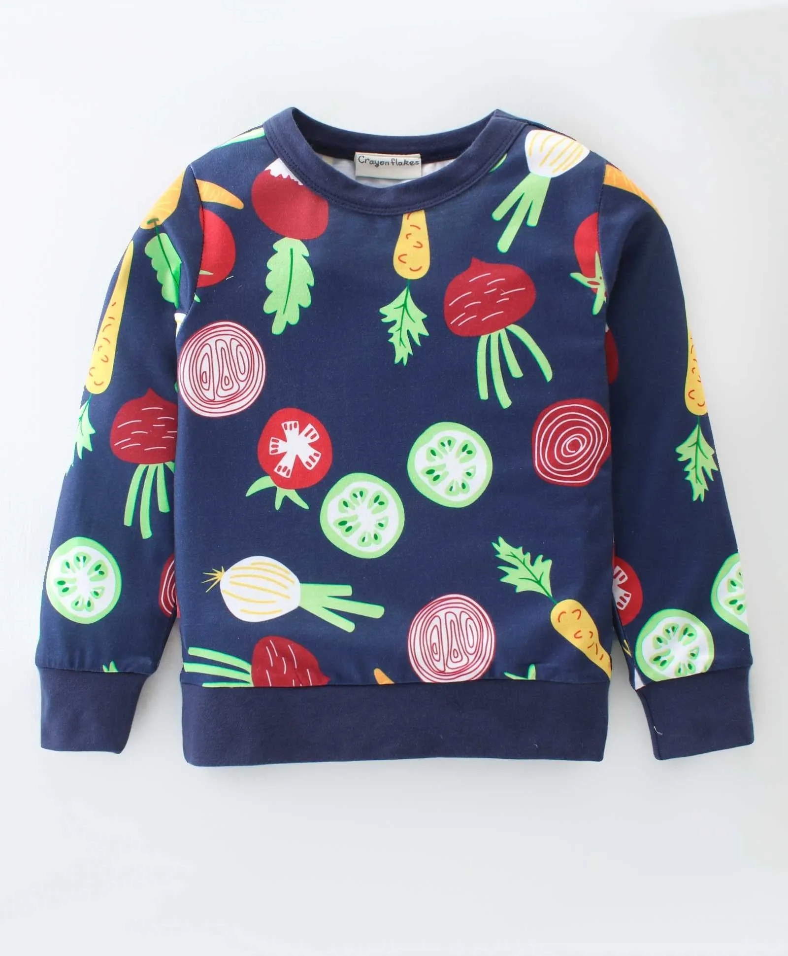 Veggies Printed Sweatshirt Jogger Set