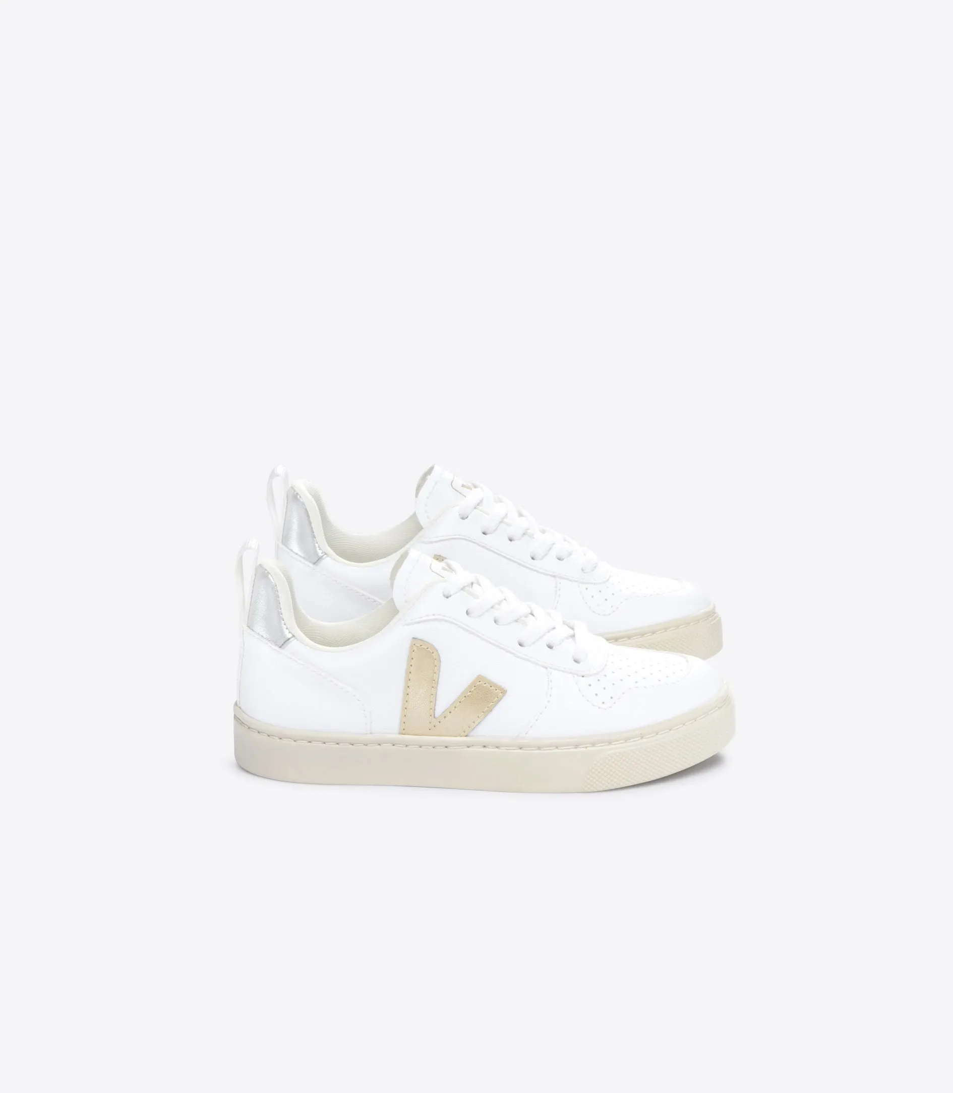 Veja V-10 CWL White Platine Silver Trainers