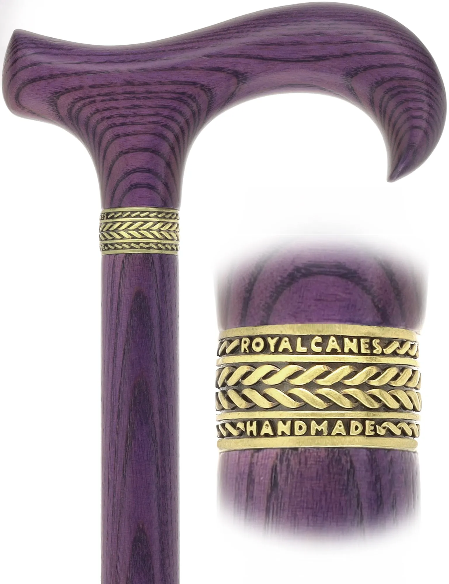 Vivid Purple Derby Cane with Premium Ash Wood Shaft