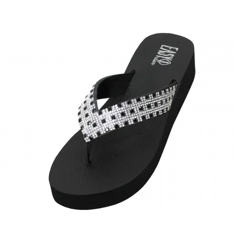 W488L-BS - Women's Rhinestone Wedge Sandal