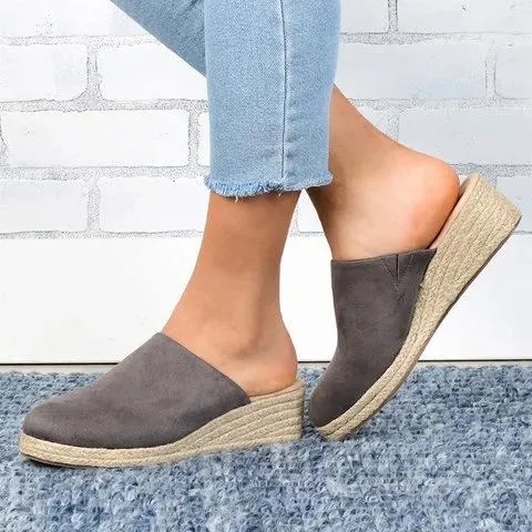 Wedge mules espadrilles wedge slide sandals