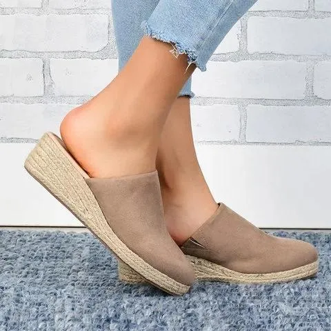 Wedge mules espadrilles wedge slide sandals