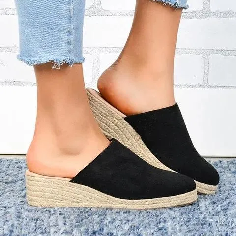 Wedge mules espadrilles wedge slide sandals