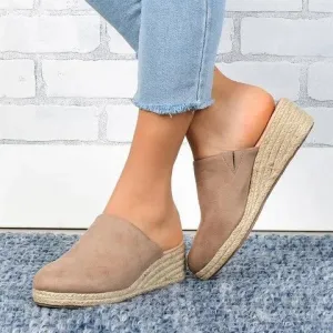 Wedge mules espadrilles wedge slide sandals