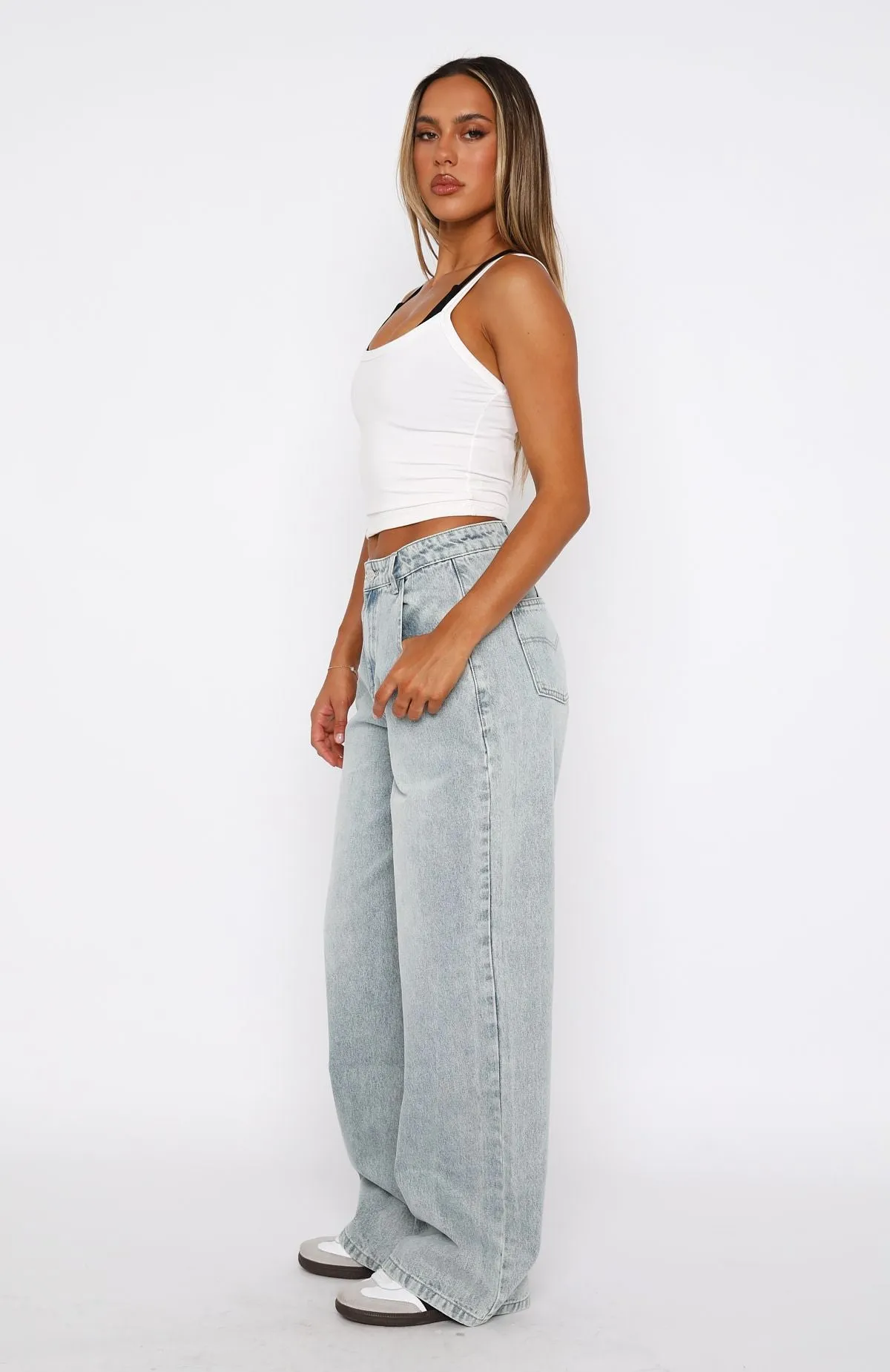 Willow Mid Rise Wide Leg Jeans Light Blue Acid Wash