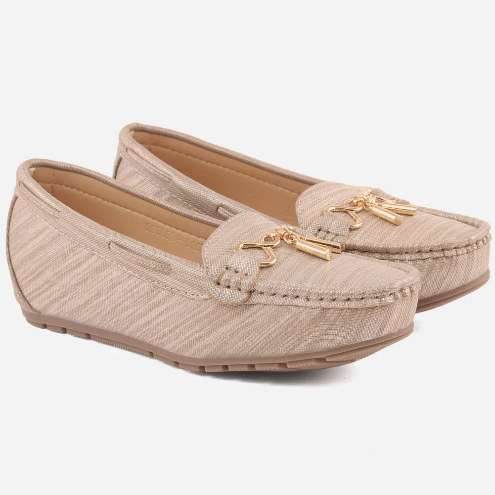 Women "MEGAN" Low Wedge Heel Moccasins