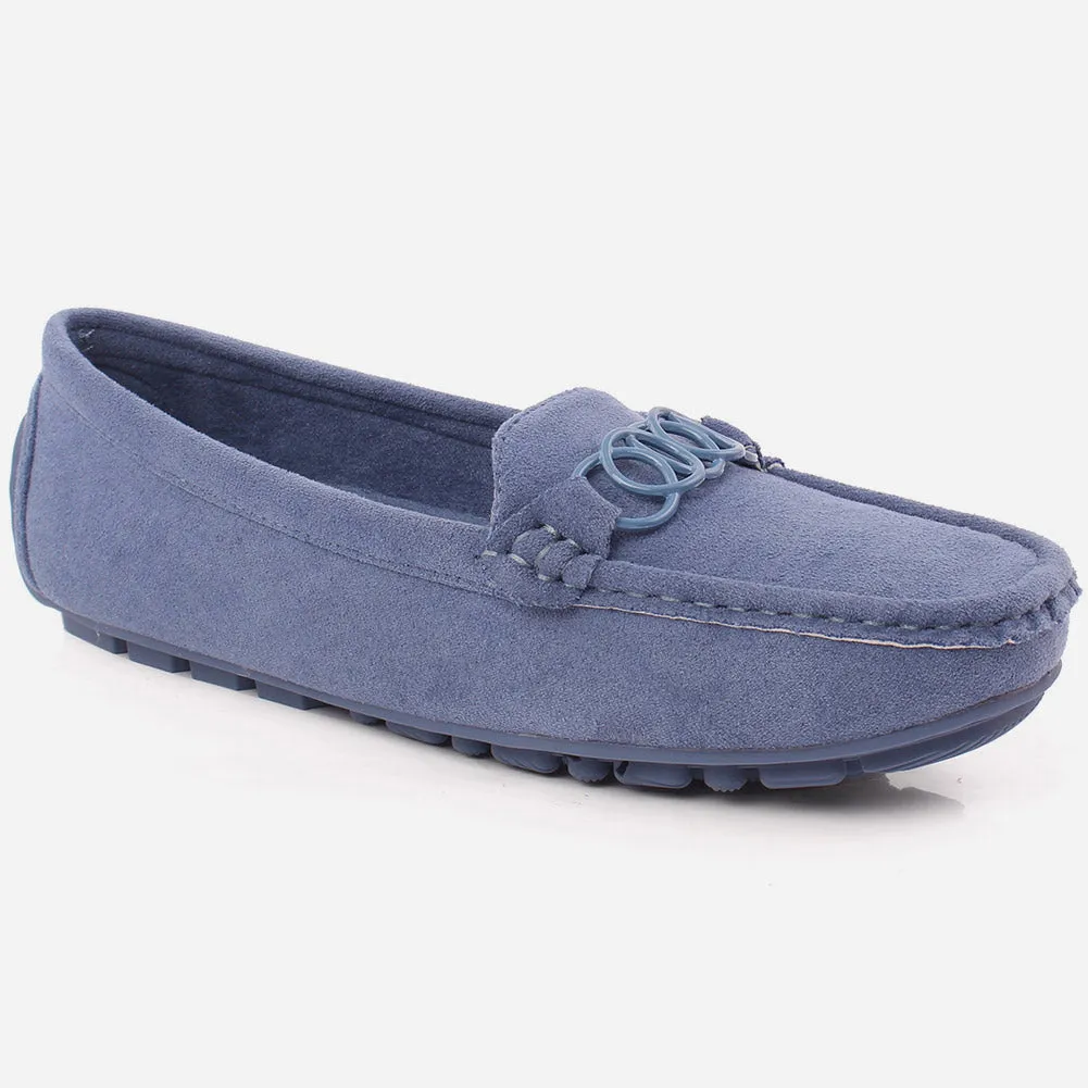 Women "Pia" Casual Suede Slip On Moccasins