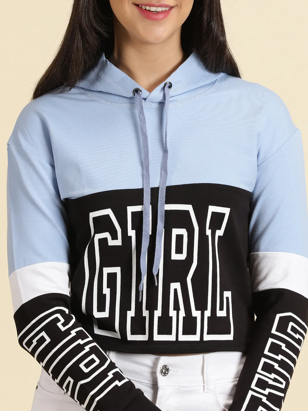 Women's Blue Colourblock Sweatshirt