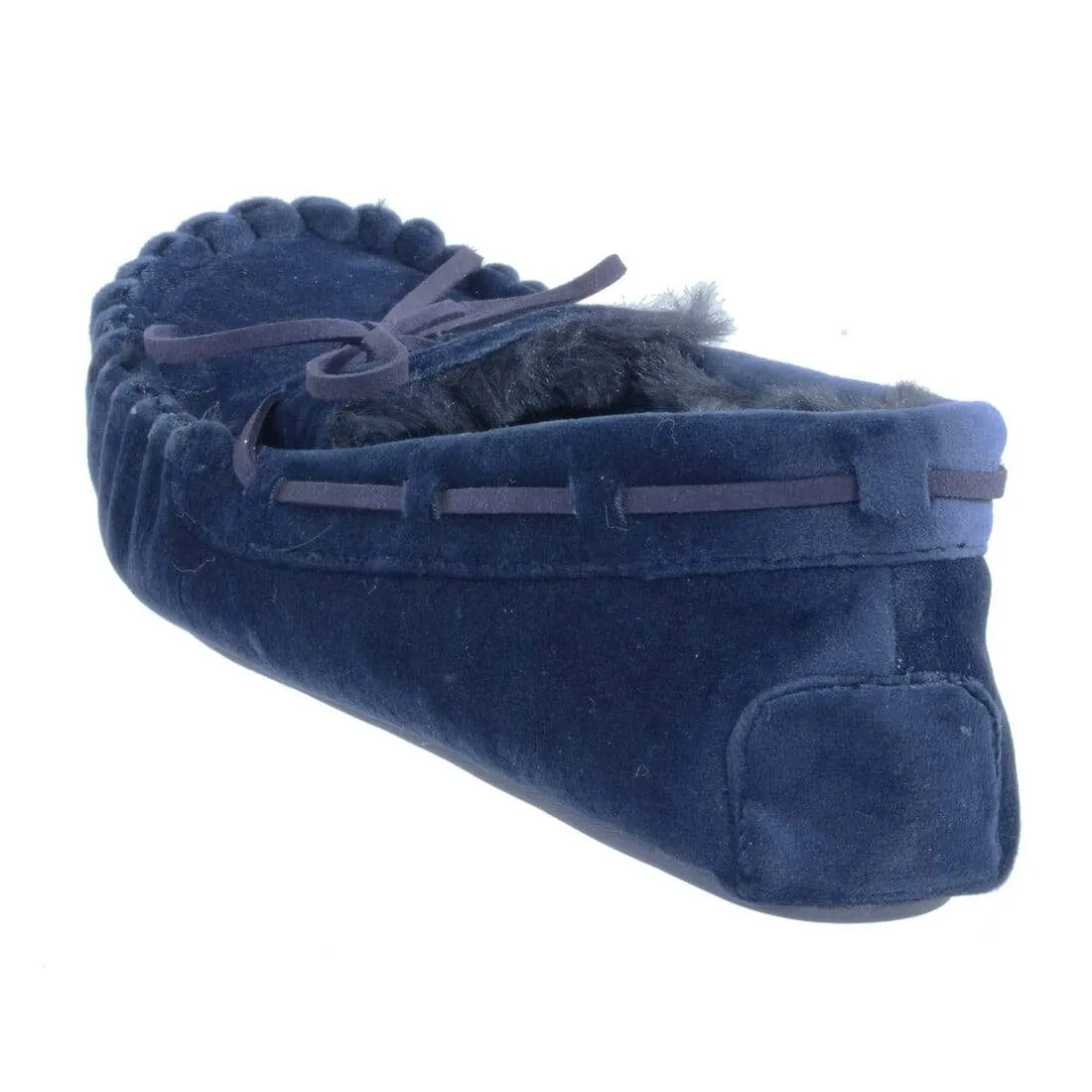 Womens Moccasin Slippers Luxury Velour Fur Lining Non-Slip