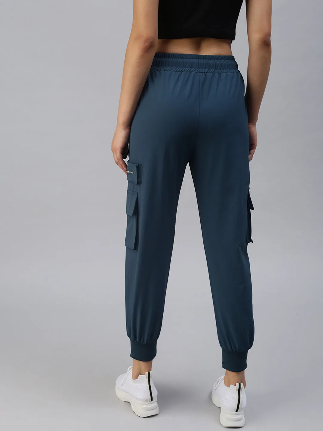 Women's Teal Solid Joggers Track Pant